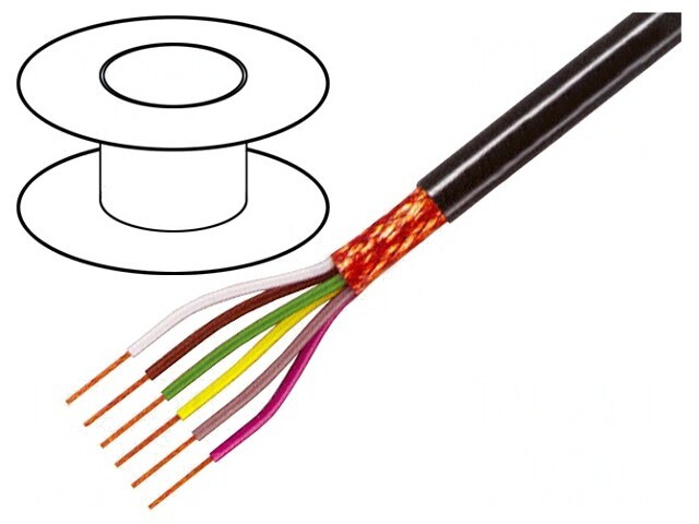 Cablu ecranat 6x0,5mm2 cupru negru