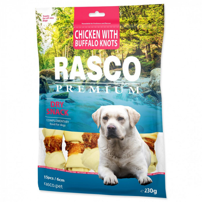 Rasco Premium Gustare uscată cu pui și noduri cu bizon 230 g