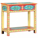 vidaXL Masă consolă pictată manual, 80x35x75 cm, lemn masiv mango