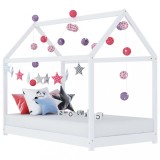 vidaXL Cadru pat de copii, alb, 70 x 140 cm, lemn masiv de pin
