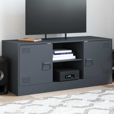 vidaXL Comodă TV, antracit, 99x39x44 cm, oțel 841687 foto