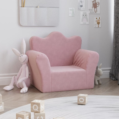 Canapea pentru copii, roz, plus moale GartenMobel Dekor foto