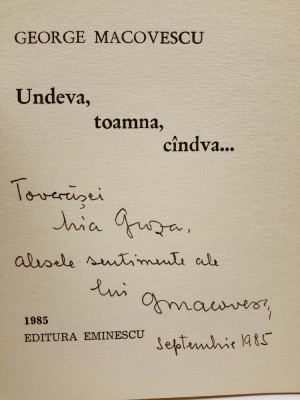 Autograf GEORGE MACOVESCU foto