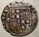 G.281 SPANIA CASTILIA ARAGON FERNANDO II ISABEL I 1474 1504 1 REAL ARGINT