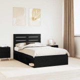 Cumpara ieftin Cadru de pat Stejar Negru 120 x 200 cm Lemn de pin masiv