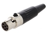 Mufă XLR Mini Mamă 6P pe Cablu 1,2A 0,38mm&sup2; Drept