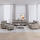 VidaXL Set de canapea cu perne, 4 piese, gri taupe, material textil