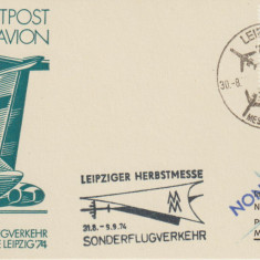Carton Filatelic Germania DDR 1974 , Posta Aeriana , Stampila Speciala