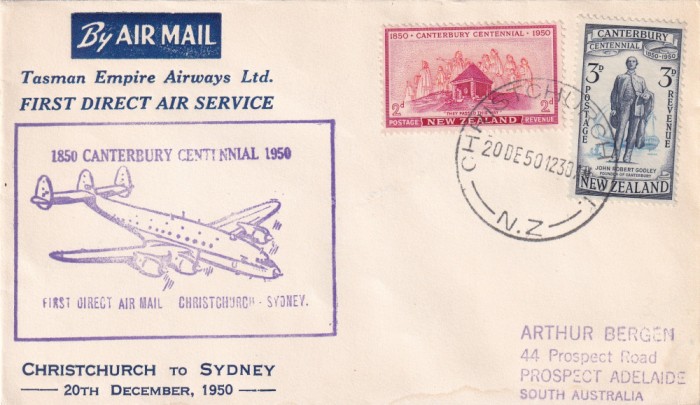 FILATELIE TEMATICA - PLIC NOUA ZEELANDA TEMATICA AVION AVIOANE AVIATIE AIRMAIL