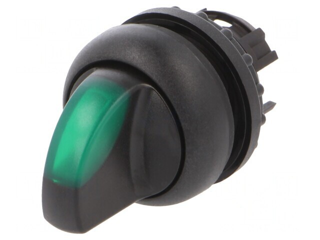 Comutator rotativ verde 22mm 2 poziții