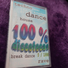 caseta audio Colectie,Originala,TEHNO DANCE HOUSE 100%DISCOTECAS BREAK DANCE 93