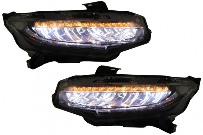 Faruri Full LED HONDA Civic Mk10 FC/FK (2016-Up) Sedan &amp; Hatchback Semnalizare Dinamica Performance AutoTuning