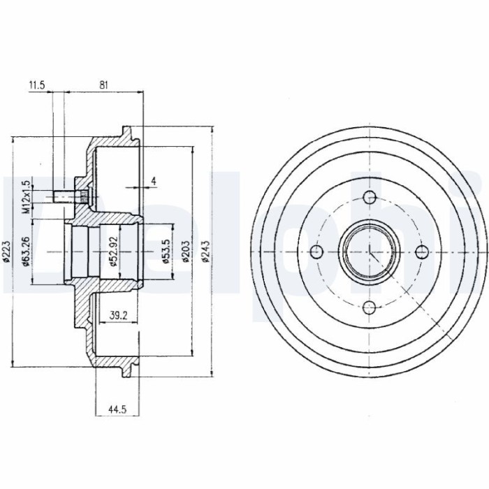 DELPHI BF402 Tambur frana