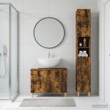 Cumpara ieftin Set de dulapuri pentru baie, 2 piese ALKMAAR Stejar fumuriu