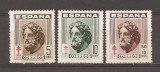 Spania 1948 - Lupta &icirc;mpotriva tuberculozei, serie copleta de 3 valori , MNH, Nestampilat