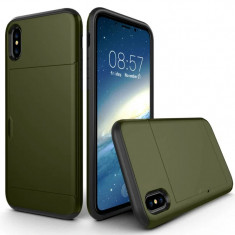 Husa iPhone X/Xs 5.8&amp;#039;&amp;#039; Sliding Card Holder Verde foto