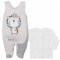 Compleu 2 piese salopeta si bluza pentru bebelusi Koala Hello Baby 05-478C, Crem