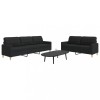 VidaXL Set de canapele, 2 piese, negru, material textil