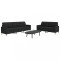 vidaXL Set de canapele, 2 piese, negru, material textil