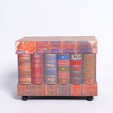 Cufar decorativ cu imprimeu carti si spatiu de depozitare 50 cm