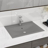 Cumpara ieftin Chiuvetă baie lux orificiu robinet gri mat 60x46 cm ceramică