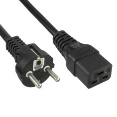 Cablu alim IEC C19-schuko 5m 3x1.5mm negru