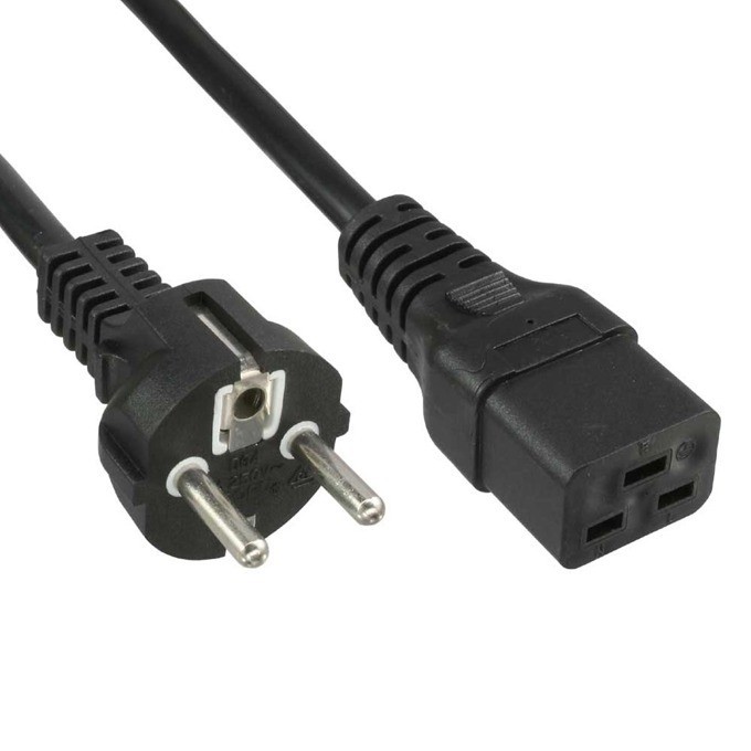 Cablu alim IEC C19-schuko 5m 3x1.5mm negru