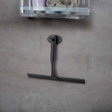 Racleta pentru geam cabina de dus, cu maner din inox, negru, Sepio