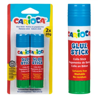 Set Lipici Carioca, Glue Stick, Capacitate 20g, 2 Bucăți, Fără Solvenți, Fără Reziduuri, Multicolor foto