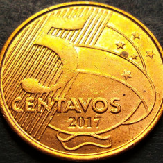 Moneda 5 CENTAVOS- BRAZILIA, anul 2017 *cod 1768 = Joaquím José da Silva Xavier