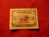 Timbru Australia 1934 -9p lila- 100 Ani Cap.I.Mac Artur ,1val.fara guma