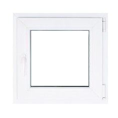 Fereastra PVC termopan Salamander, 7 camere, alb, 56 x 56 cm, dubla deschidere, dreapta