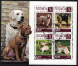 Timbre Insulele Solomon 2014 - Caini / Colita, Tema Animale, Colectie, Marca Postala, Filatelie, Editie Limitata