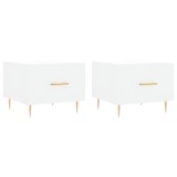 Cumpara ieftin Masute de cafea, 2 buc., alb, 50x50x40 cm, lemn compozit