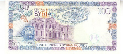 M1 - Bancnota foarte veche - Siria - 100 pounds - 1998 foto