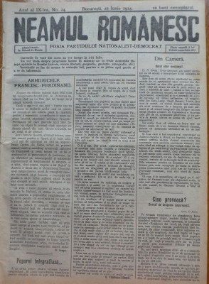 Ziarul Neamul romanesc , nr. 24 , 1914 , din perioada antisemita a lui N. Iorga foto