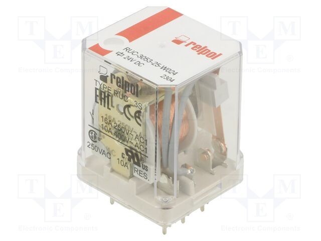 Releu electromagnetic 3PST-NO 24VDC 16A/250VAC PCB RELPOL