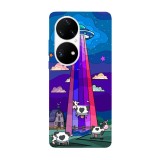 Husa compatibila cu Huawei Nova Y70 model Alien Cow, Silicon, TPU, Viceversa, Transparent, Carcasa