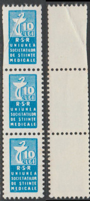 1965 Romania - Streif fiscale cotizatie Uniunea Societatilor de Stiinte Medicale foto