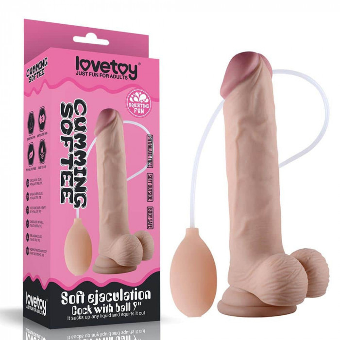 Ejaculare Delicată - Dildo Realistic cu Funcție Ejaculare 20.3 cm