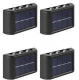 BZRSH Set 4 Lampi Solare Perete 6 LED Iluminare Sus-Jos Alb Cald Aplica