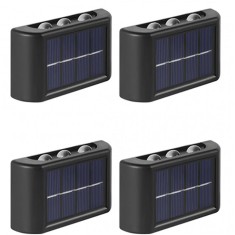 BZRSH Set 4 Lampi Solare Perete 6 LED Iluminare Sus-Jos Alb Cald Aplica