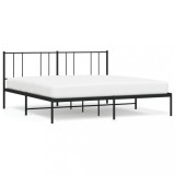 Cumpara ieftin Cadru de pat metalic cu tablie, negru, 180x200 cm