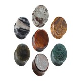 COOEAR 14 perechi de dopuri pentru urechi din piatră cu dublă extensie &icirc;n formă de sașă pentru expansoare, 6 mm-16 mm.