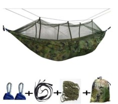 HAMAC DUBLU CU PLASA DE TANTARI MILITARY foto