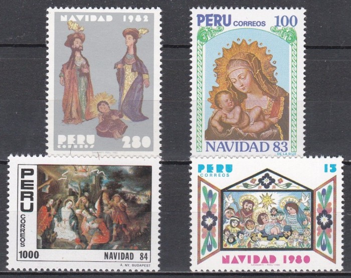 Peru 1980,1982,1983,1984 - Crăciun, MNH