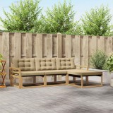 vidaXL Set de canapele de exterior cu pernă 4 pcs Alb și Bej 3388567