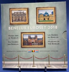 BENELUX 2018 -3 Seturi monetarie 1 cent -2 euro + medalie -folder/BU