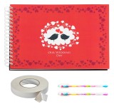 Album foto / Guestbook / Caiet marturii pentru nunta Birds, A4 landscape, pix inclus, accesoriu nunta