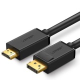 CABLU video Ugreen, &amp;quot;DP101&amp;quot; DP (T) la HDMI (T), rezolutie maxima 4K UHD (3840 x 2160) la 30 Hz, conectori auriti, 3m, negru &amp;quot;10203&amp;quot